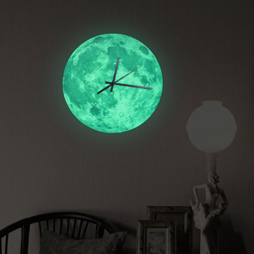 Wall Clock,Romantic Luminous Moon Home Decor,Quartz Sweep movement,Silence for Bedroom,30cm 12''