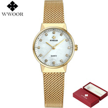 WWOOR 50m Waterproof Rose Gold Watch Women Quartz Watches Ladies Top Brand Luxury Female Wrist Watch Girl Clock Relogio Feminino