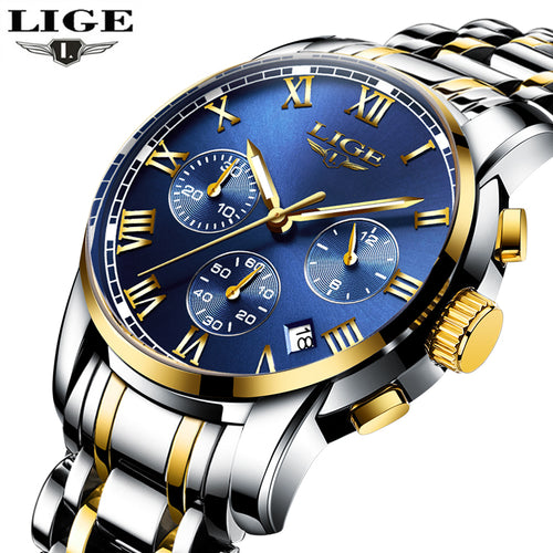 LIGE Men's Watches Top Brand