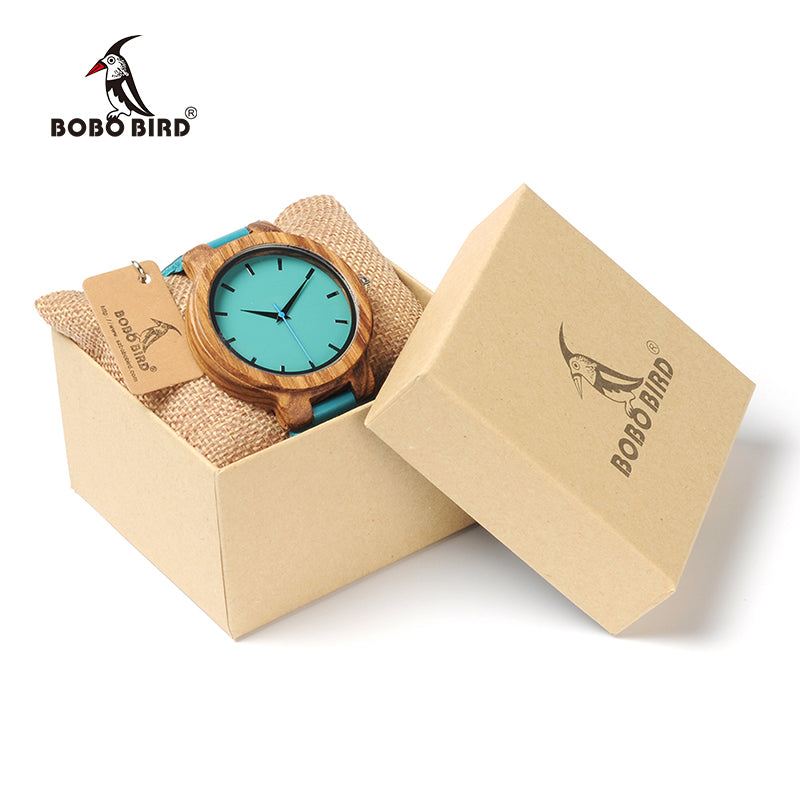 BOBO BIRD Leather Strap Wooden Watches for Men and Women