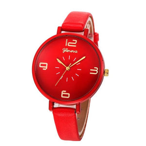 Ladies Casual Faux Leather Quartz Wrist Watch